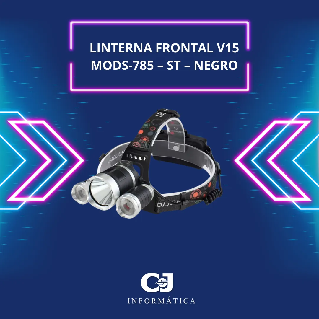 linterna minero frontal negro